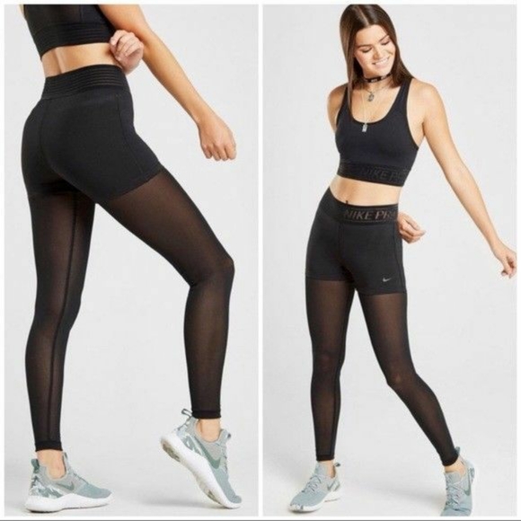 nike pro mid rise training tights
